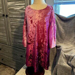 Girls Magenta Crushed Velour Dress , size 7